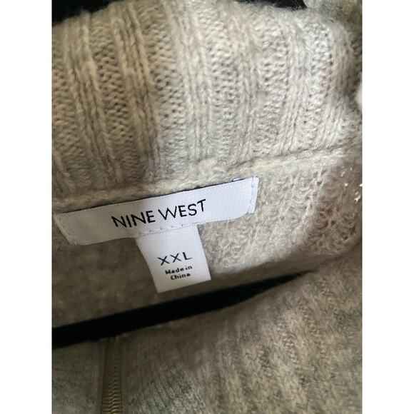 Nine West Womens Sweater Size XXL Gray Fox Heather Quarter Zip Pullover NEW - Picture 6 of 6